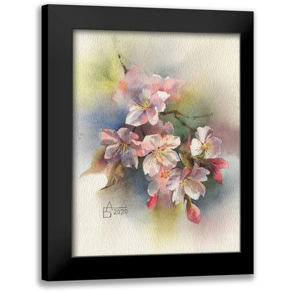 Besedina, Anastasiia 19x24 Black Modern Framed Museum Art Print Titled - Rose Branch II