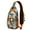 Palm Leaf and E, variant on Tropical Hibiscus Sling Bag, Lightweight Crossbody Daypack with Boho Floral Pattern, Vibrant Travel Backpack for Summer and Beach Vacations