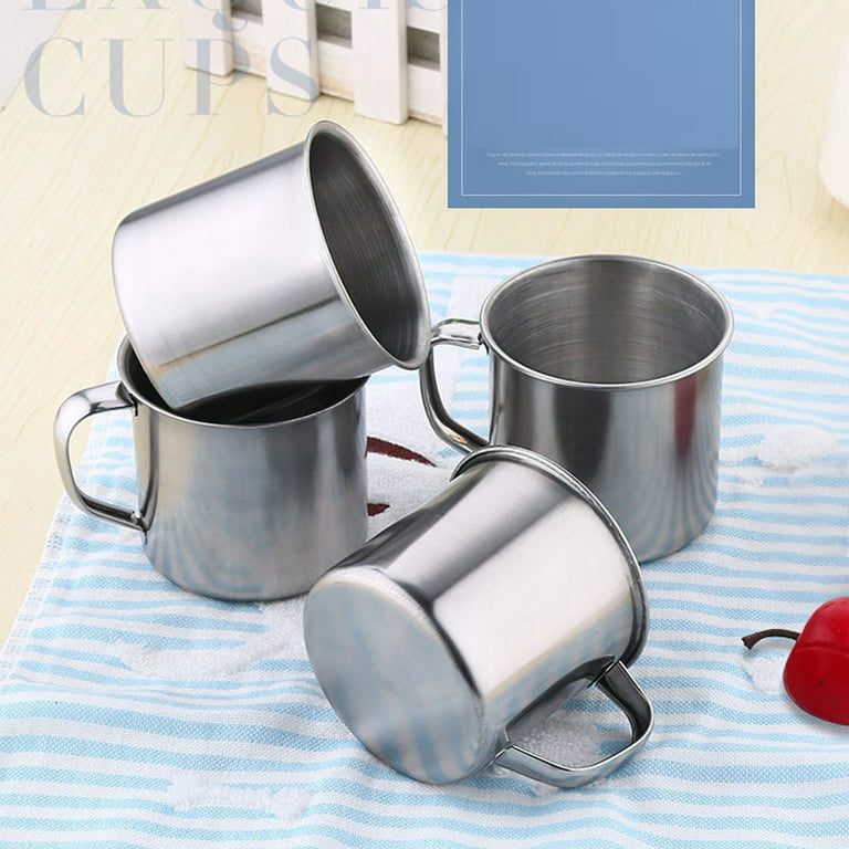 4pcs/10pcs Durable Stainless Steel Coffee Cup for Camping and Kitchen -  Small Metal Mug for Tea and Coffee - Kitchen Accessories