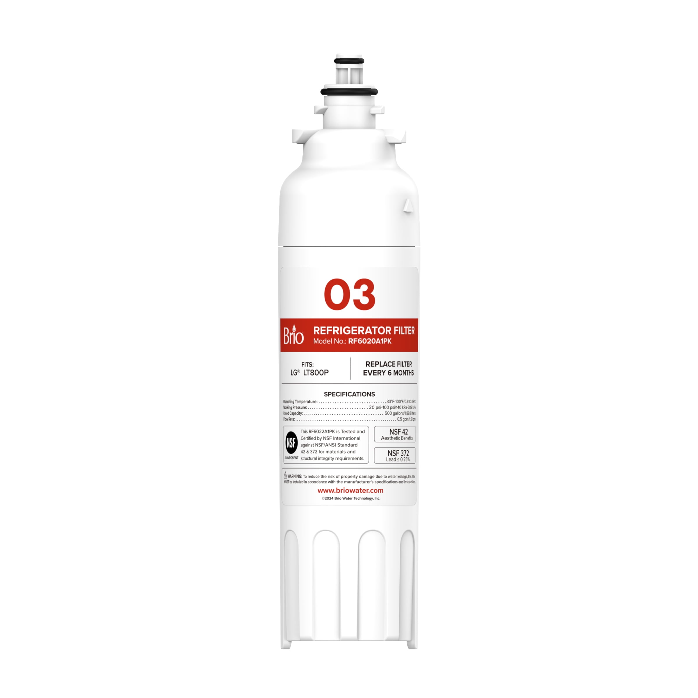 Brio 6045A Refrigerator Water Filter Replacement Compatible With