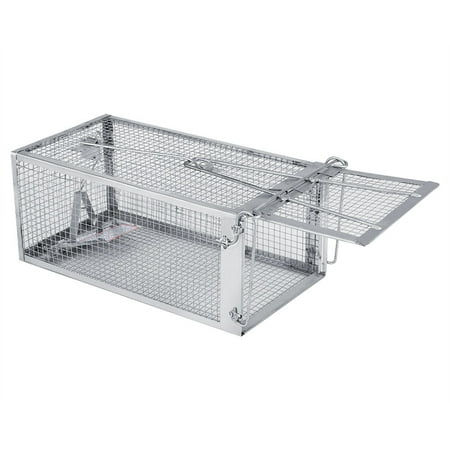 Mouse Trap, Knifun Rat Animal Live Trap Stainless Steel Reusable No Kill Feral Mice Chipmunk Trap Humane Rodent Cage for Squirrel, Mole, Gopher, Chicken, Opossum, Skunk, 10.3  x 5.5  x (Best Way To Kill Rats Outside)