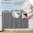 thumbnail image 5 of Grey Pure Color Sink Skirt 11"W x 13"L, Dustproof Under Sink Curtain Skirt for Bathroom Kitchen, Aesthetics Contemporary Luxury Adhesive Short Curtain Vanity Cover for Laundry Room Closet Shoe Rack, 5 of 8