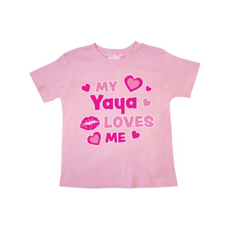 

Inktastic Valentine s Day My Yaya Loves Me Hearts and Lips Gift Toddler Boy or Toddler Girl T-Shirt