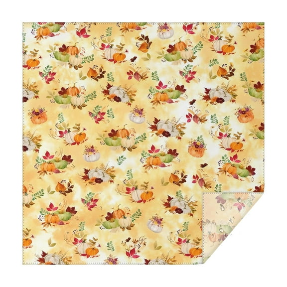 Fall Pumpkins Leaves Pattern Square Tablecloth,Waterproof Square Table Cover,Wipeable Spillproof Washable Table Cover for Home Kitchen Party Decor 42"X42"(107x107cm)