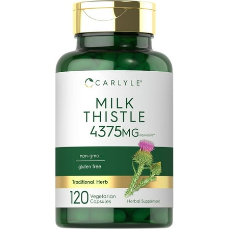 Milk Thistle Extract | 4375mg | 120 Vegetarian Capsules for Men and Women | by Carlyle
