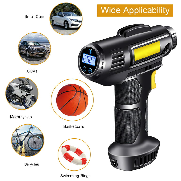 Anself 4000mAh Tire Inflator Electric Handheld Cordless Bicycle Pump Portable Rechargeable Air Compressor with Digital Display for Car Bike Motorcycle