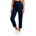 thumbnail image 3 of QSAWXQZ Womens Ankle Length Yoga Pants Elastic Waist Pockets Stretch Athletic Casual Trousers XL, 3 of 9