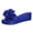 Blue, variant on Women Flower Solid Color Wedge Sandals Open Toe Slip On Summer Casual Vacation Beach Shoes Comfortable Trendy Breathable Design