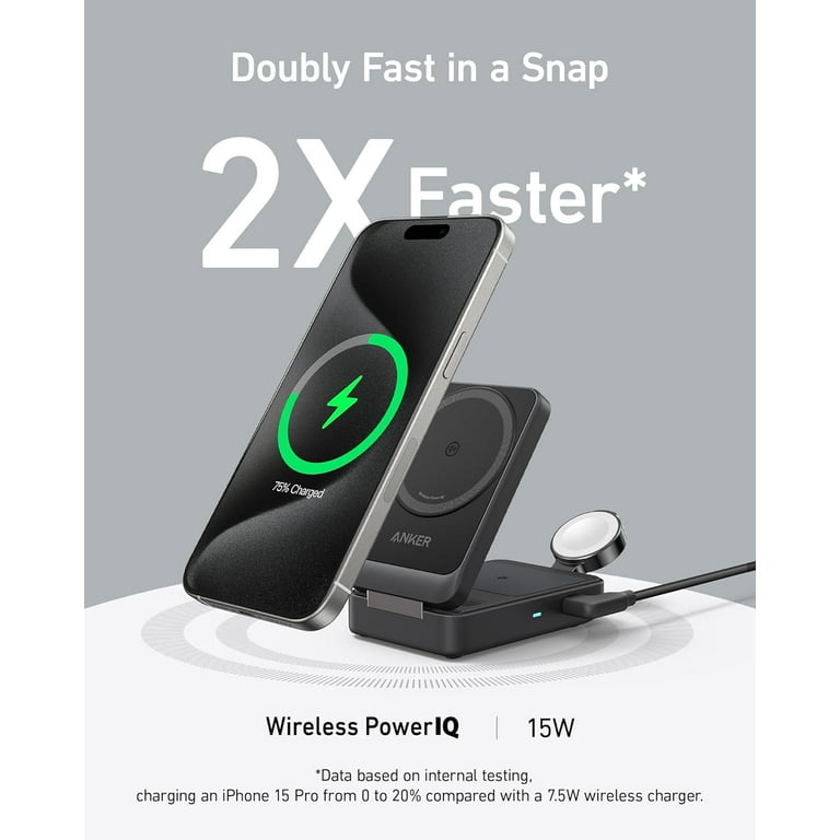 Anker MagGo 3-in-1 Fast Wireless Charging Station, 15W Anker MagGo 3-in-1 Fast Wireless Charging Station, 15W
