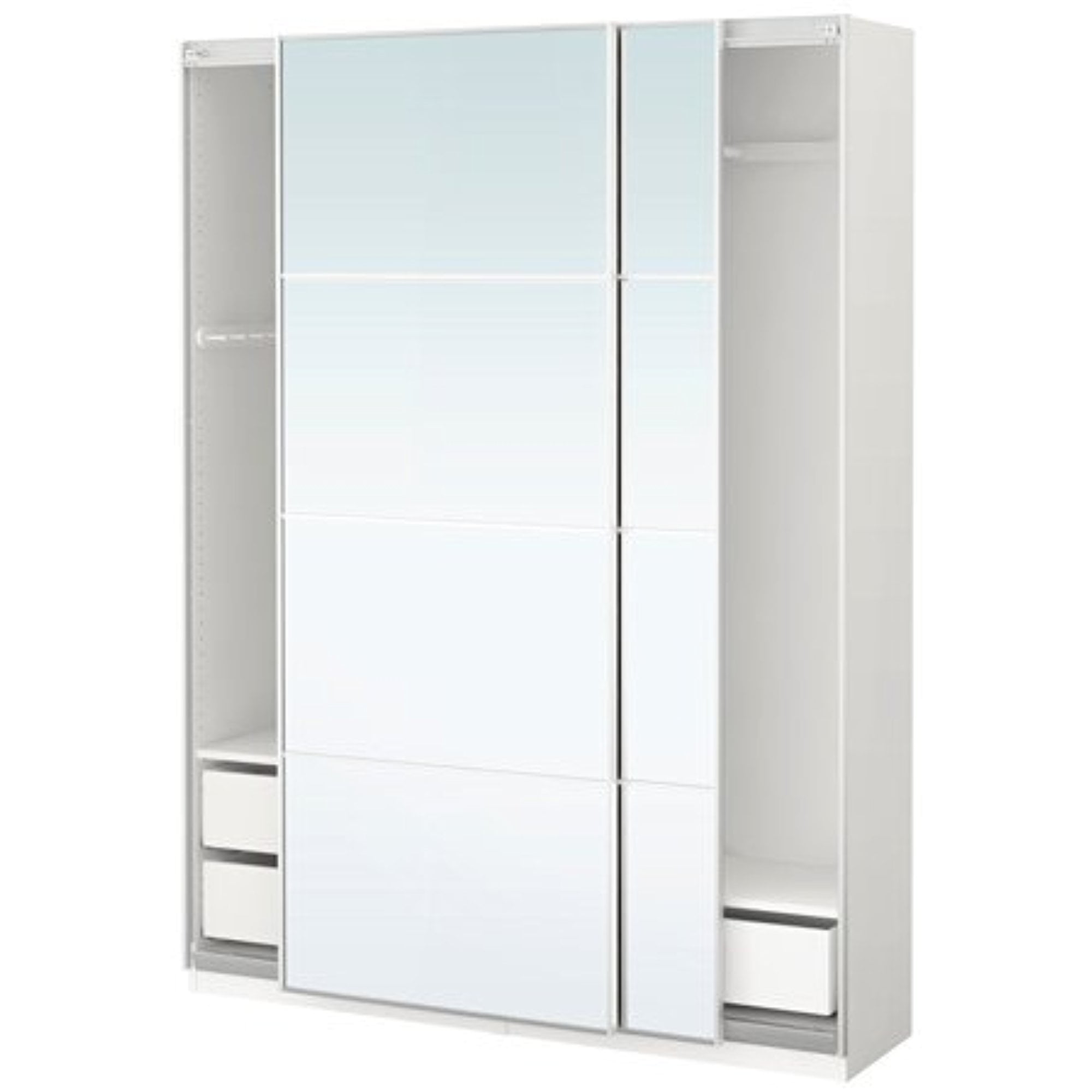 Ikea Wardrobe, white, Auli mirror glass 18386.8268.1216