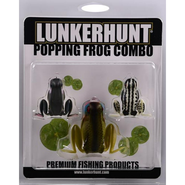 Lunkerhunt Popping Frog Combo 3pk - Topwater Assortment,Soft Baits,Fishing  Lures 