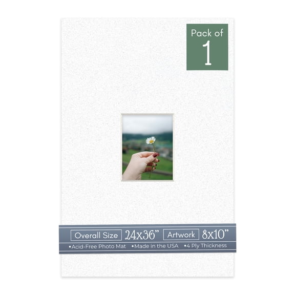 Oyster Shell White Picture Frame Mat for 24x36 Frames - Fits 8x10 Photos - 1 Mat