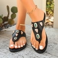 thumbnail image 7 of Caywon Women's Flip Flops Floral Flat Sandals for Women Square Toe Slip on Comfortable Dressy Thong Sandals Beach Wedding Shoes, 7 of 7