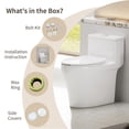thumbnail image 4 of KK KE KING Compact One Piece Toilet with Comfort Chair Seat ADA Height 17.33", Elongated Dual Flush 0.8/1.28 GPF and MAP 1000g, Low Profile Tank, 12'' Rough-in, 4 of 7