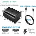 thumbnail image 3 of Dazone Super Fast Type C USB-C Wall Charger, 25W for Samsung Galaxy S22 S21 S20 Ultra Plus S10 Note 10 20 Ultra, Fast Charging Block with 3FT Phone Charging Cable Adapter, Black, 3 of 10