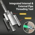 thumbnail image 3 of Integrated Internal & External Pipe Threading Tool, Pipe Thread Cutting Tool, Electric Drill Compatible Pipe Threader Kit, Pipes Thread Maker Tooll for Cutting & Pipe (2Sets*1/2"), 3 of 9