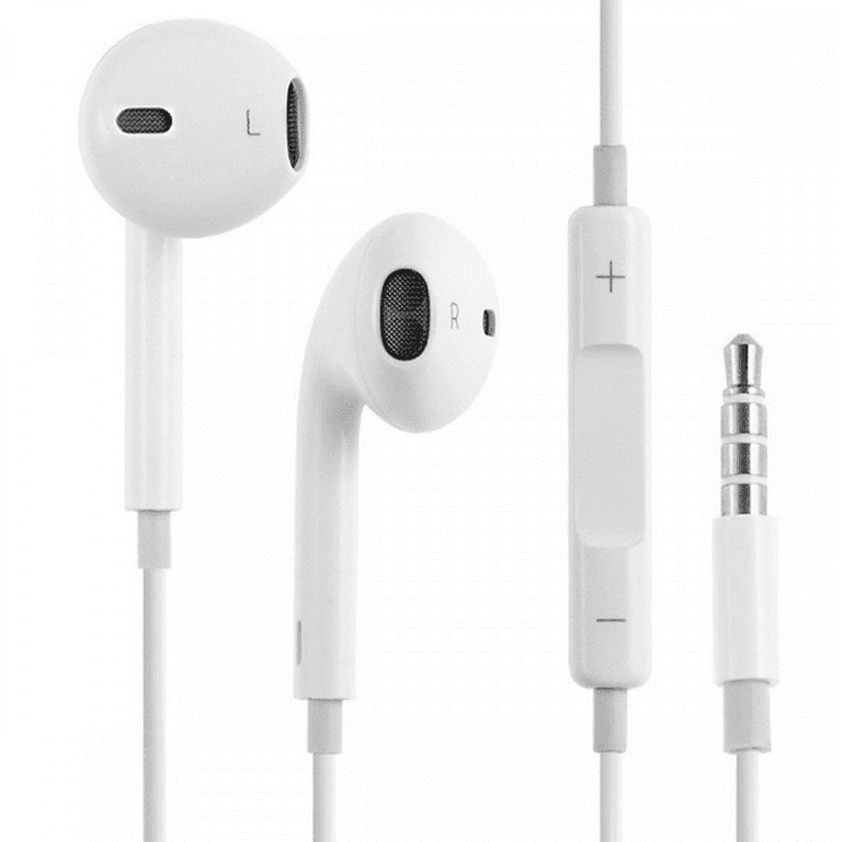 Earbuds with Remote and Mic and Remote Earbud Headphones White Compatible  with all 3.5mm jack , Samsung ,iPhone with Microphone