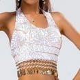 thumbnail image 5 of EHRWE Tank Top For Women Sequin Crop Top Belly Dance Bra Top Talter Tank Top Costume Sequin Tassel Top Casual Loose Fit, 5 of 7