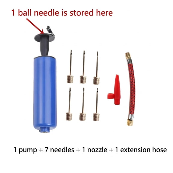 Air Pump, Mini Hand Air Pump Ball Inflator Kit with Needle, Nozzle, Extension Hose for Basketball Football Soccer Sport Ball Bike Portable