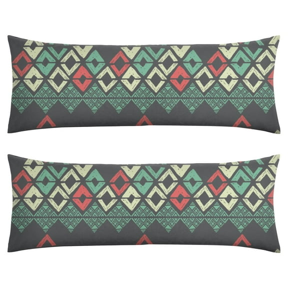 Plaid Earthy Body Pillow Cover 20x54 - Rustic Style Long Pillow Case with Invisible Zipper - Nordic & Aesthetic Design - Machine Washable Full Body Support