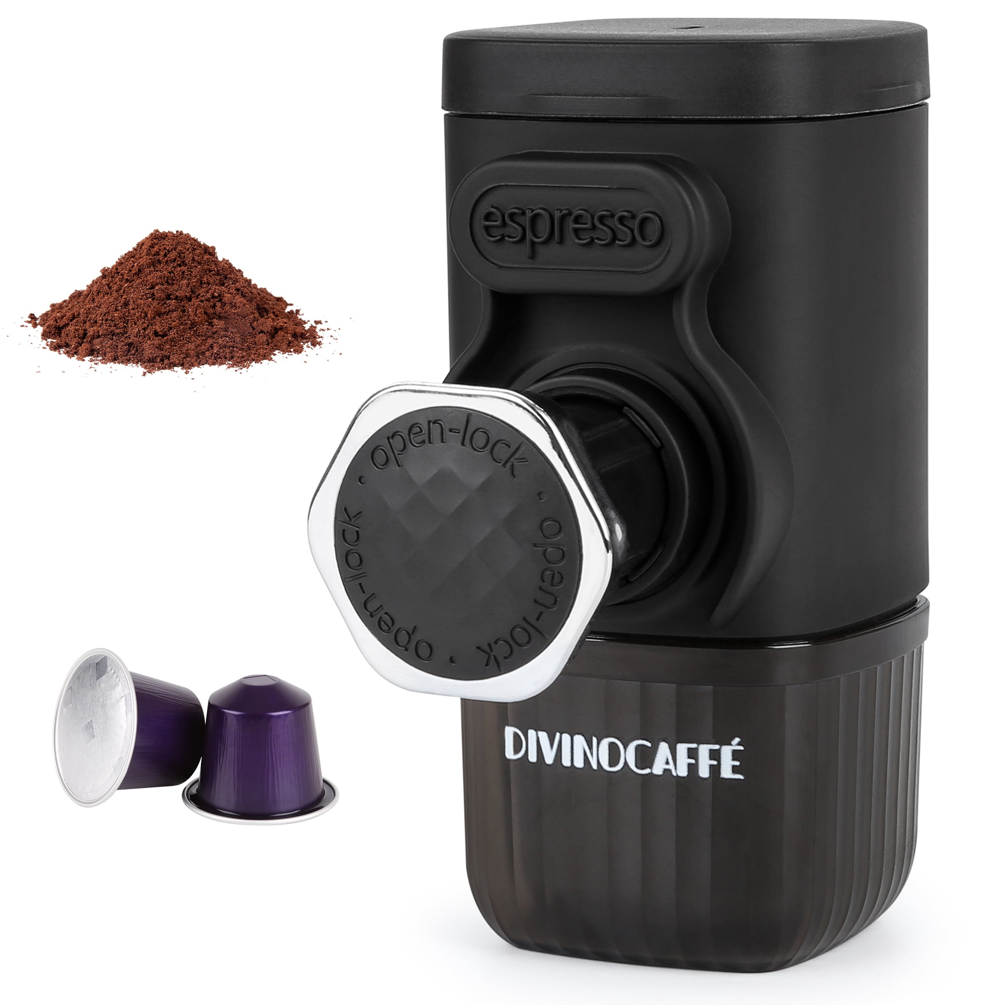 Portable Mini Espresso Machine, Compatible for Capsules and Coffee Powder, 18 Bar Pressure, Manual Operation, Essential for Camping Trips