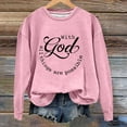 thumbnail image 2 of Fiaer Women's Pullover Sweatshirts Letter Graphic Crew Neck Long Sleeve Baggy Plus Size Tops Comfy Breathable Lightweight Tops for Fall and Winter Pink S, 2 of 3