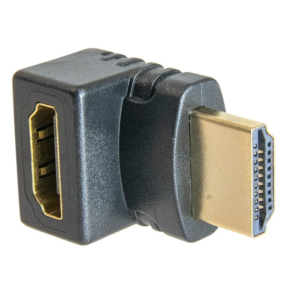 Element-Hz Flat 90º Up Male/Female HDMI Cable Adapter (Opposite ELE1091) Black