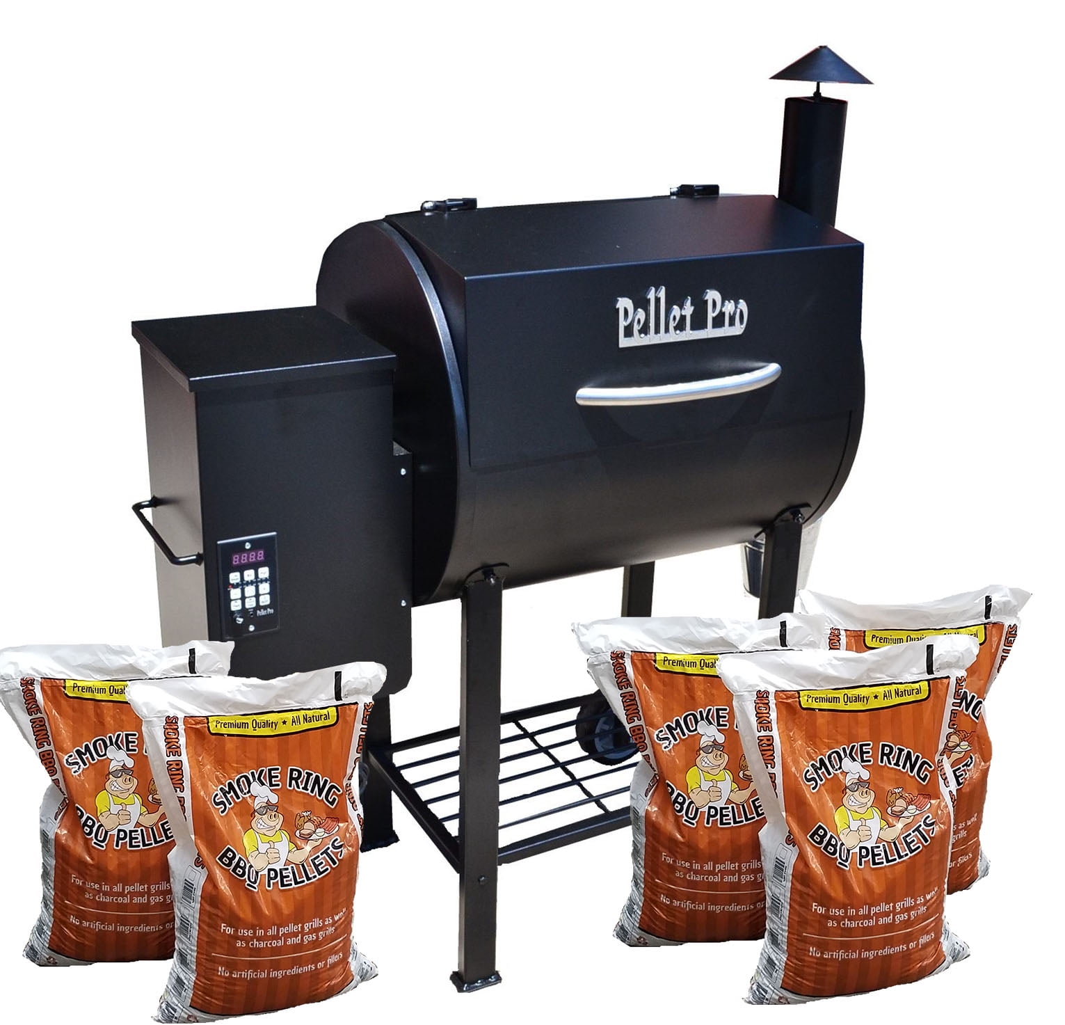 Pellet Pro 440 BBQ Wood Pellet Grill W/ PID Controller, Pellets & Cold