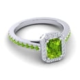 thumbnail image 3 of 2.95 Carat Natural Diamond Peridot Gemstone Beautiful Anniversary Ring for Ladies Solid 14K White Gold Size 10.5 by Diamond-Capitals, 3 of 8