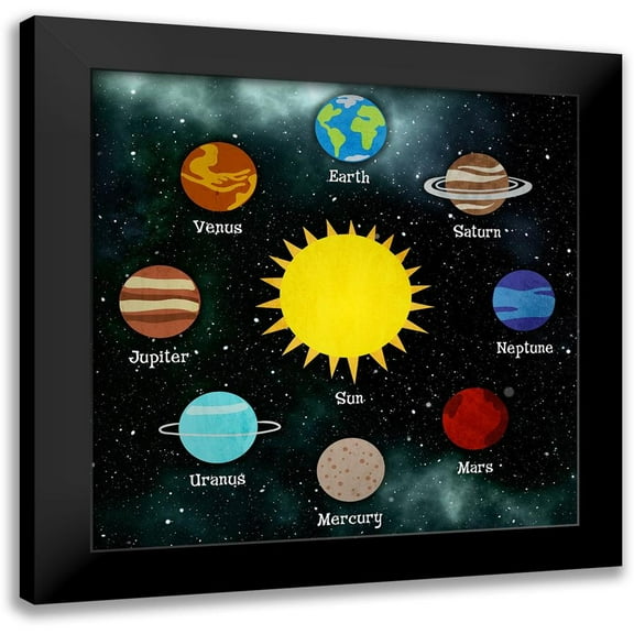 Prime, Marcus 12x12 Black Modern Framed Museum Art Print Titled - Solar System