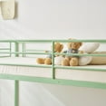 thumbnail image 3 of Ktaxon Metal Twin over Twin Bunk Bed with Ladder and Guardrails, Green, 3 of 8
