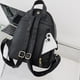 thumbnail image 3 of Mochilas de hombro con remaches a la moda, mochilas escolares con cremallera para estudiantes de viaje de cuero, 3 of 9