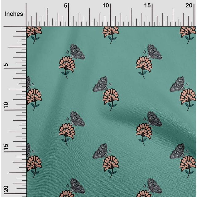 oneOone Viscose Jersey Fabric Floral & Block Decor Fabric Printed BTY 60 Inch Wide