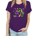 thumbnail image 2 of Aloohaidyvio Mardi Gras Shirts Women,Womens Mardi Gras Shirts Crewneck Printed Short Sleeve Loose T-shirt, Clothing, 2 of 4