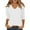 01# White, variant on Qwertyu Womens Tops 3/4 Sleeve T-shirts for Women Casual V-Neck Three Quarter Length Sleeve Solid Fashion Loose Pullover White 3XL