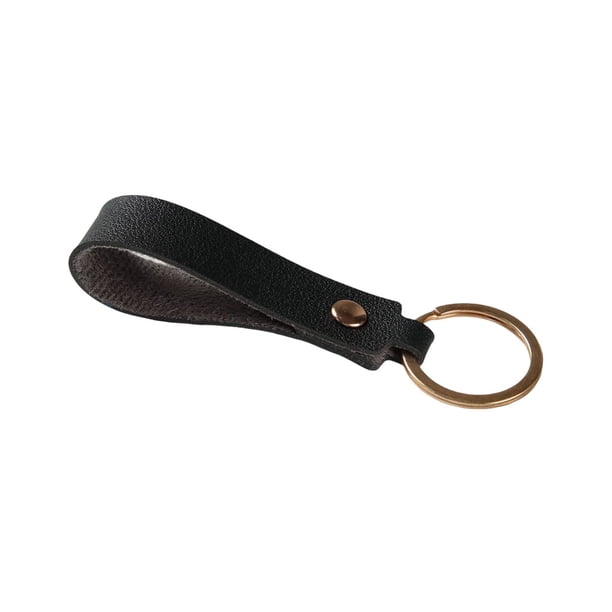 Yuarrent Llavero Colgante de cuero Cuerda de vehículo de negocios Cuerda Unisex Simple Casual Corto Hecho a mano Correa artesanal Moda Artesanía Negro