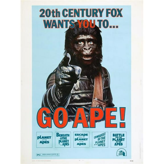 Planet Of The Apes Us Poster 1974. Tm And Copyright � 20Th Century Fox Film Corp. All Rights Reserved./Courtesy Everett Collection Movie Poster Masterprint (11 x 17)