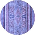 thumbnail image 1 of Ahgly Company Machine Washable Indoor Round Abstract Blue Modern Area Rugs, 7' Round, 1 of 4