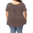 thumbnail image 4 of CHOK Tuniques à Boutons Henley à Col en V pour Femmes Grande Taille, Hauts Décontractés à Manches Courtes, Chemisiers, 4 of 7