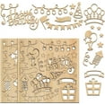 thumbnail image 1 of 2 Set Happy Birthday Laser Cut Chipboard Embellishments 5.7x6 Inch Wooden Balloons Craft Shape Banner Silhouette Cutouts for Card Making and Scrapbooking, 1 of 9