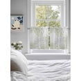 thumbnail image 4 of Sage Green Chrysanthemum Half Window Curtains 24 Inches Long, Farmhouse Botanical Floral Modern Window Treatment Curtain Drapes, Short Curtains Tiers for Kitchen Over Sink, 27.5"x24", 2 Panels, 4 of 7