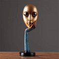 thumbnail image 2 of Estatuas de resina con cara de mujer abstracta de meditadores humanos modernos, esculturas, artesanías, figuras decorativas para el hogar, exhibición azul, 2 of 8