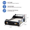 thumbnail image 2 of BFJDM Twin Size Race Car Bed for Kids - Black Wooden Platform Frame with LED Lights, Wheels & Slat Support ,No Box Spring Needed, 2 of 8