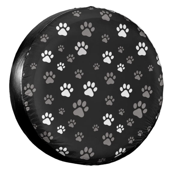 KAKALAD Dog Paw Print 01 Spare Tire Cover Universal Vehicle Accessories Buckle Car Tools 14”in