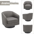 thumbnail image 4 of Swivel Accent Chair for Living Room Barrel Club Chair 2 Sets, Modern Upholstered Barrel Swivel Arm Chair-Gray, 4 of 6