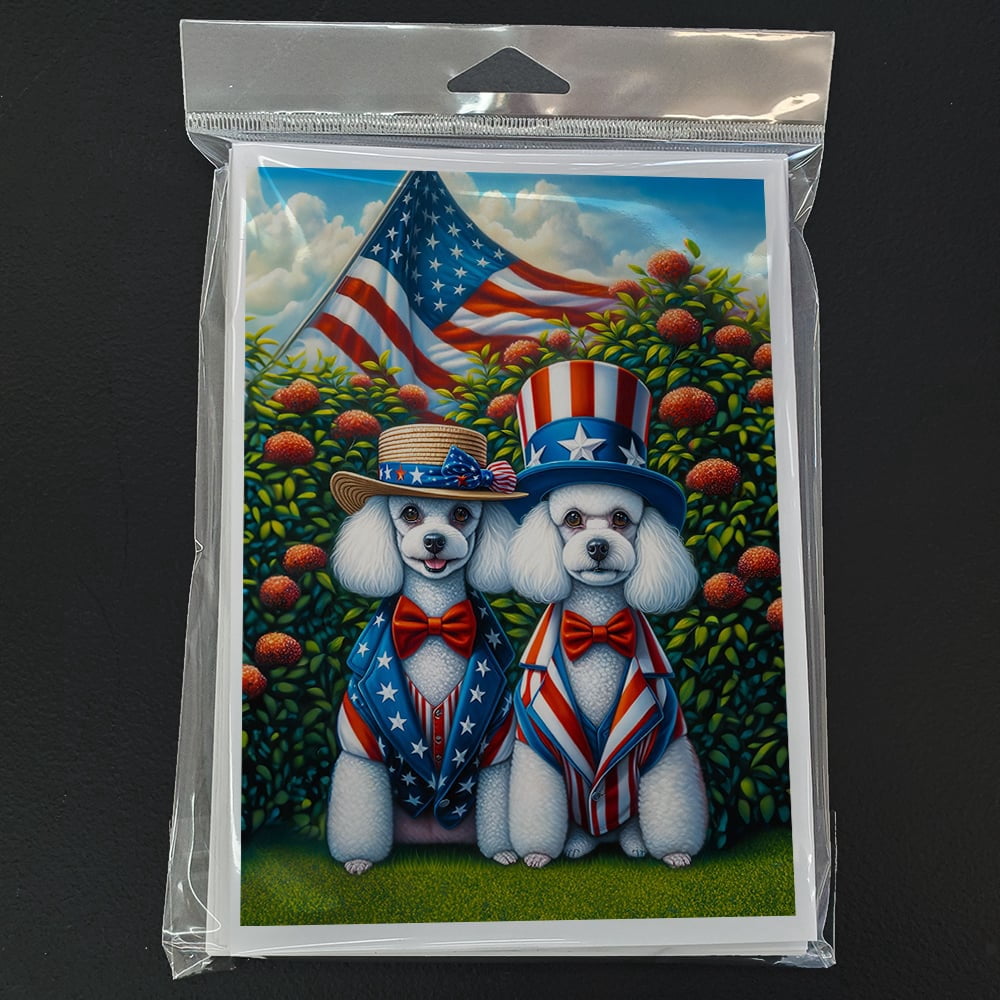 All American Poodle Greeting Cards Pack of 8 7 in x 5 in