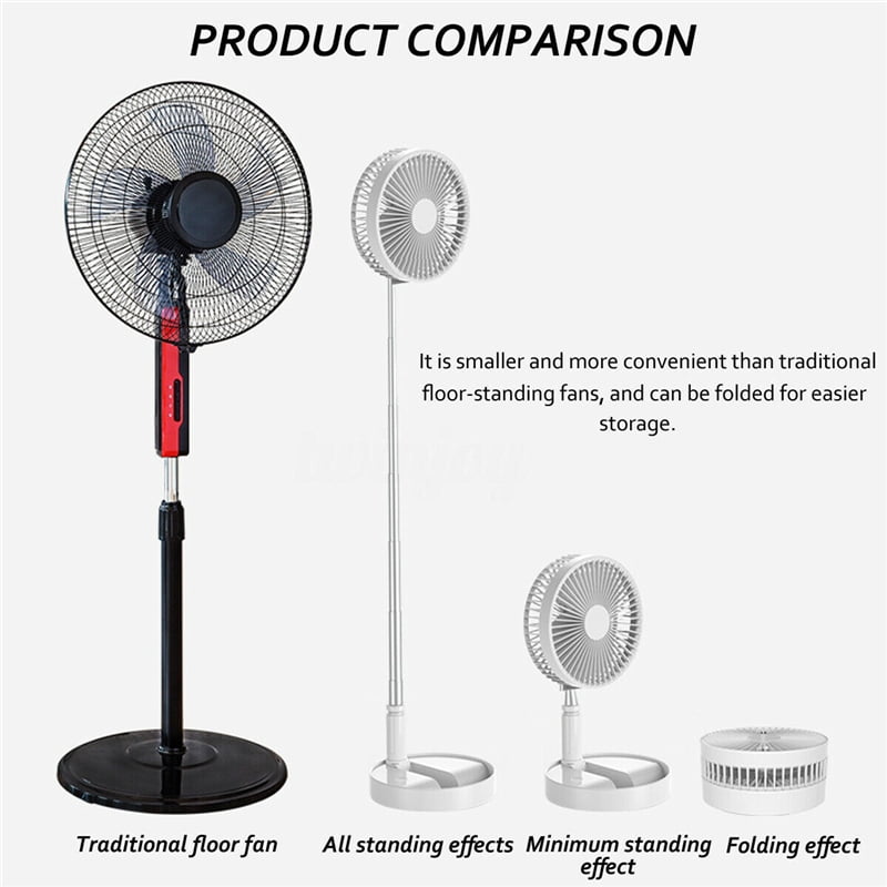 Desk And Floor Fan With Usb 70mah Battery Powered Folding Portable And Telescopic Quiet Table Fans For Outdoor Courtyard Rv Tent Travel Room4 Speed White Walmart Com Walmart Com