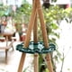 thumbnail image 5 of Bandeja de bambú para jardín, soporte de tubo de acero recubierto de plástico, soporte para plantas, disco de bambú, pilar de escalada de flores, 6 uds., 5 of 5
