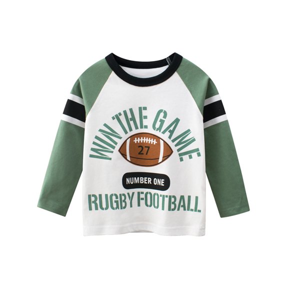 Beautyzll Kids Toddler Boys Long Sleeve T-Shirts Crewneck Shirt Baby Basic T Shirt Tops Cartoon Cotton Tees 1-9T