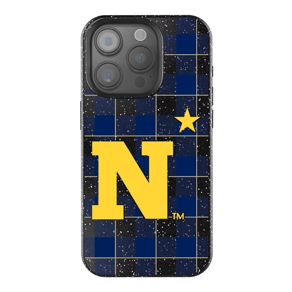 Keyscaper Navy Midshipmen Plaid Bling iPhone Case